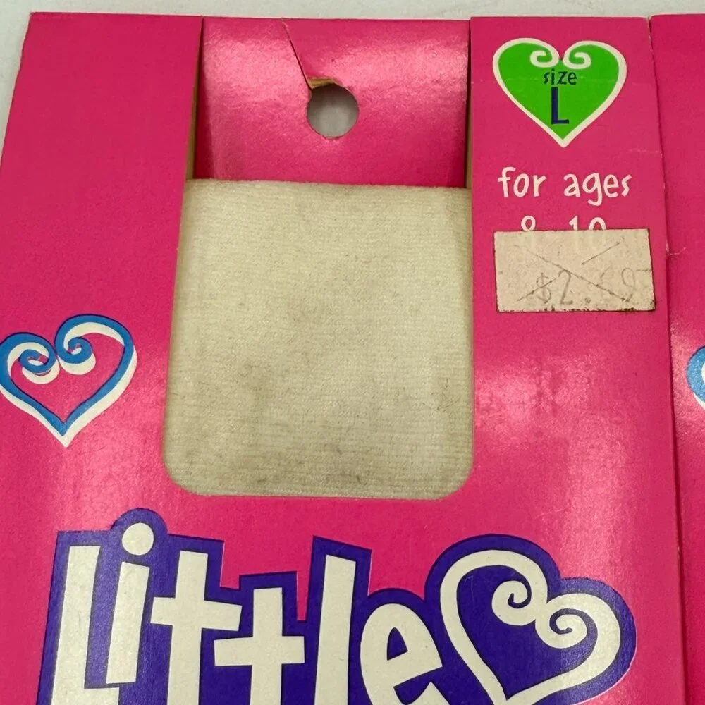 ✨ Vintage Little Leggs Tights Girls Size L 8–10 | NOS Lot of 2 | Pink Packaging